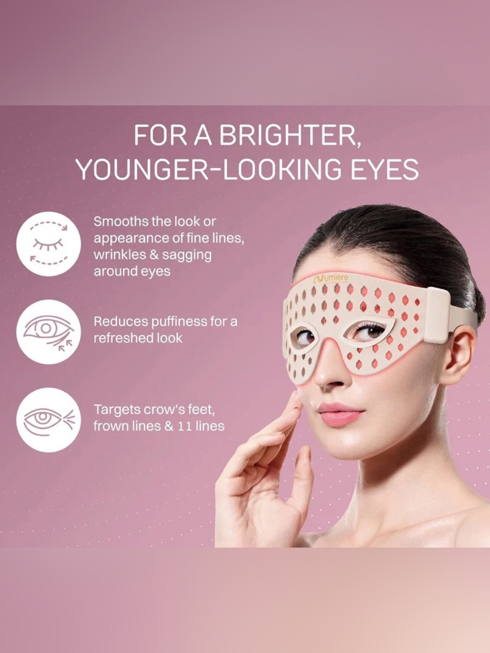 NuMiere LED Eye Mask Retail Box — White Packaging